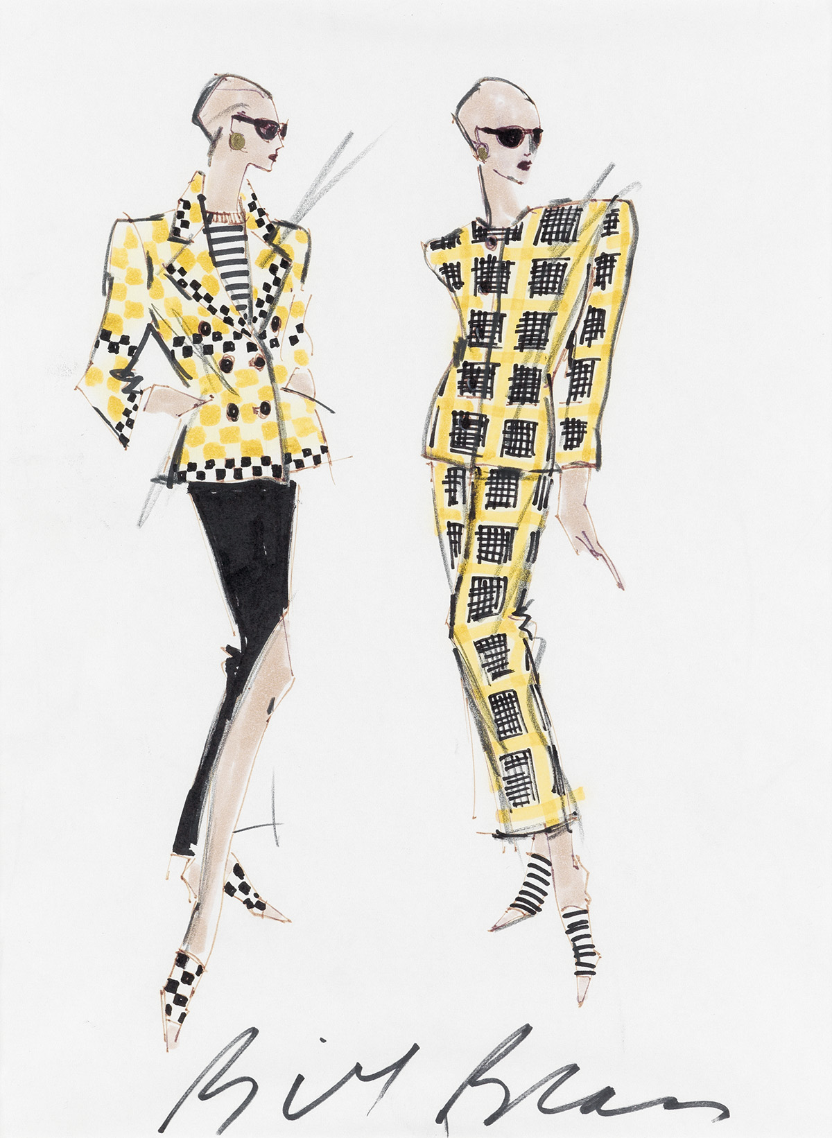 BILL BLASS. Power Suits and Shoulder Pads.